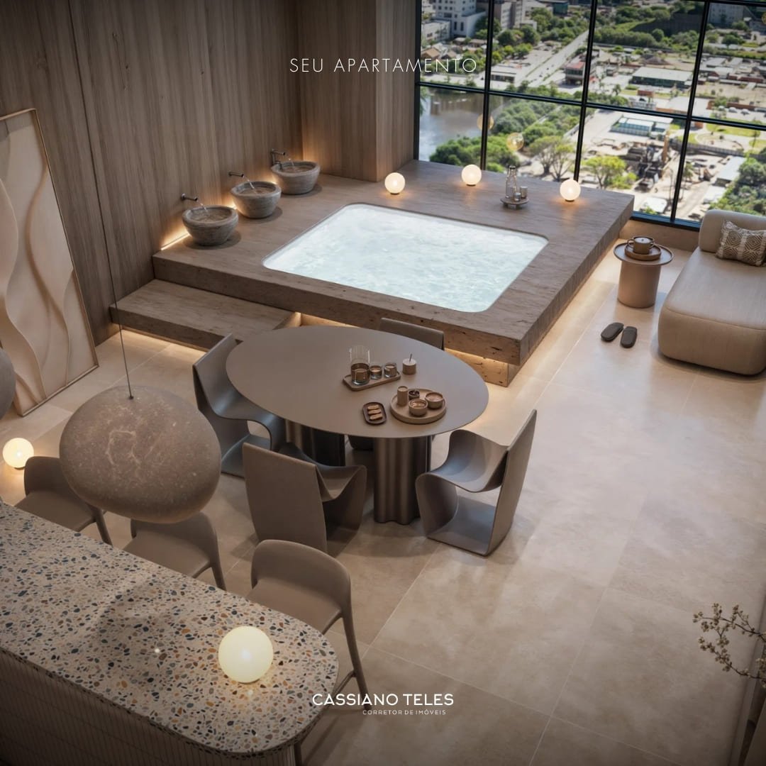 Área de lazer do Vellum em Porto Belo, com estrutura completa para relaxar, conviver e aproveitar momentos especiais.