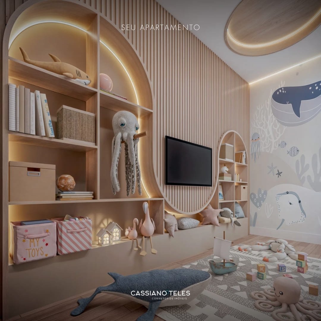 Brinquedoteca do Vellum em Porto Belo, espaço pensado para crianças brincarem com segurança e conforto.