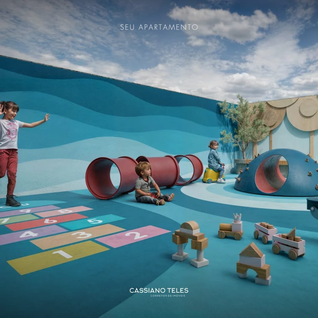 Brinquedoteca do Vellum em Porto Belo, espaço pensado para crianças brincarem com segurança e conforto.