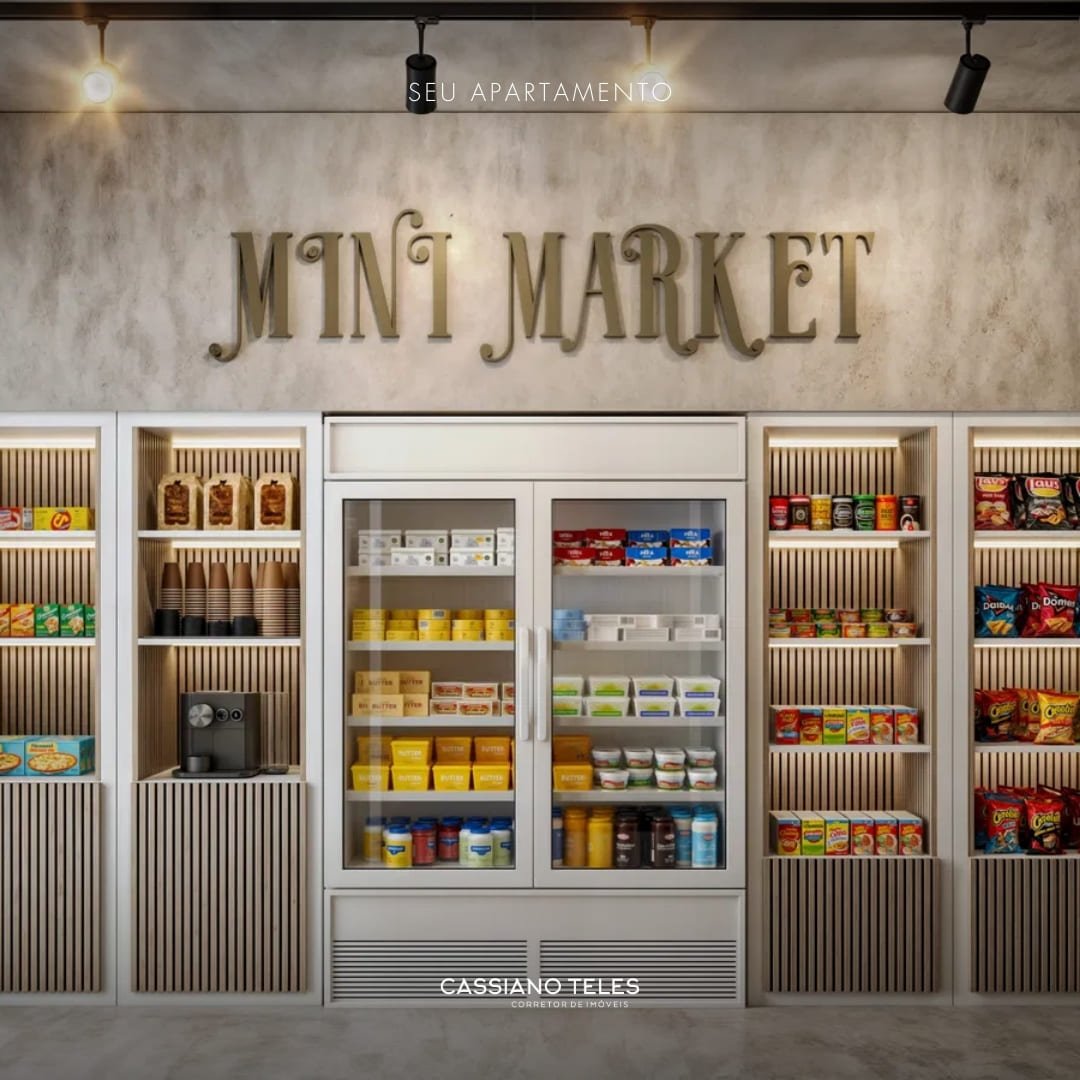 Espaço market do Vellum em Porto Belo, área prática de conveniência para moradores no empreendimento.