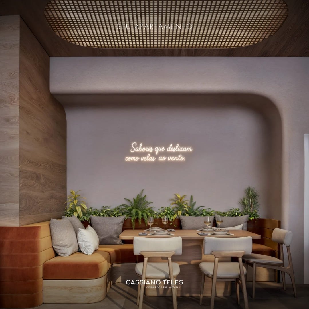 Salão de festas do Vellum em Porto Belo, ambiente elegante para receber convidados com conforto e sofisticação.