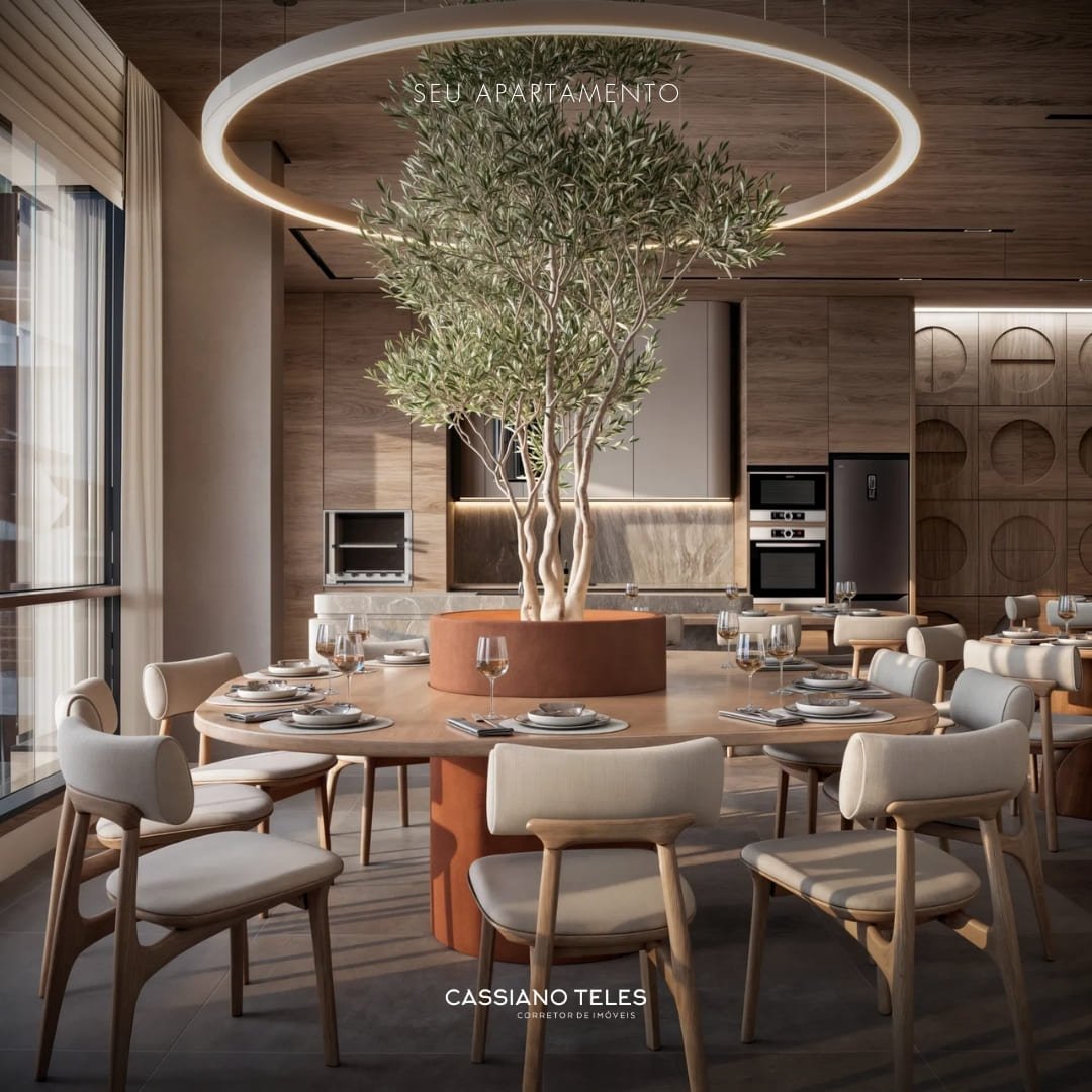 Salão de festas do Vellum em Porto Belo, ambiente elegante para receber convidados com conforto e sofisticação.