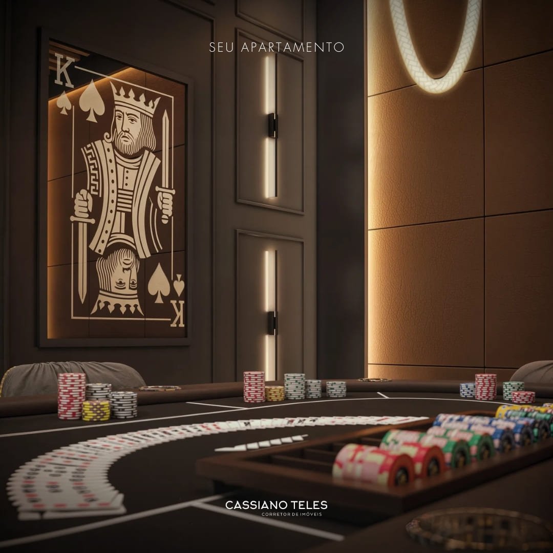 Salão de jogos do Vellum em Porto Belo, espaço de lazer moderno e pensado para momentos de diversão em família.